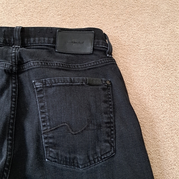 7 for All Mankind Slimmy Jeans Men's 29 Black Luxe Performance Slim Straight Leg - Picture 14 of 16